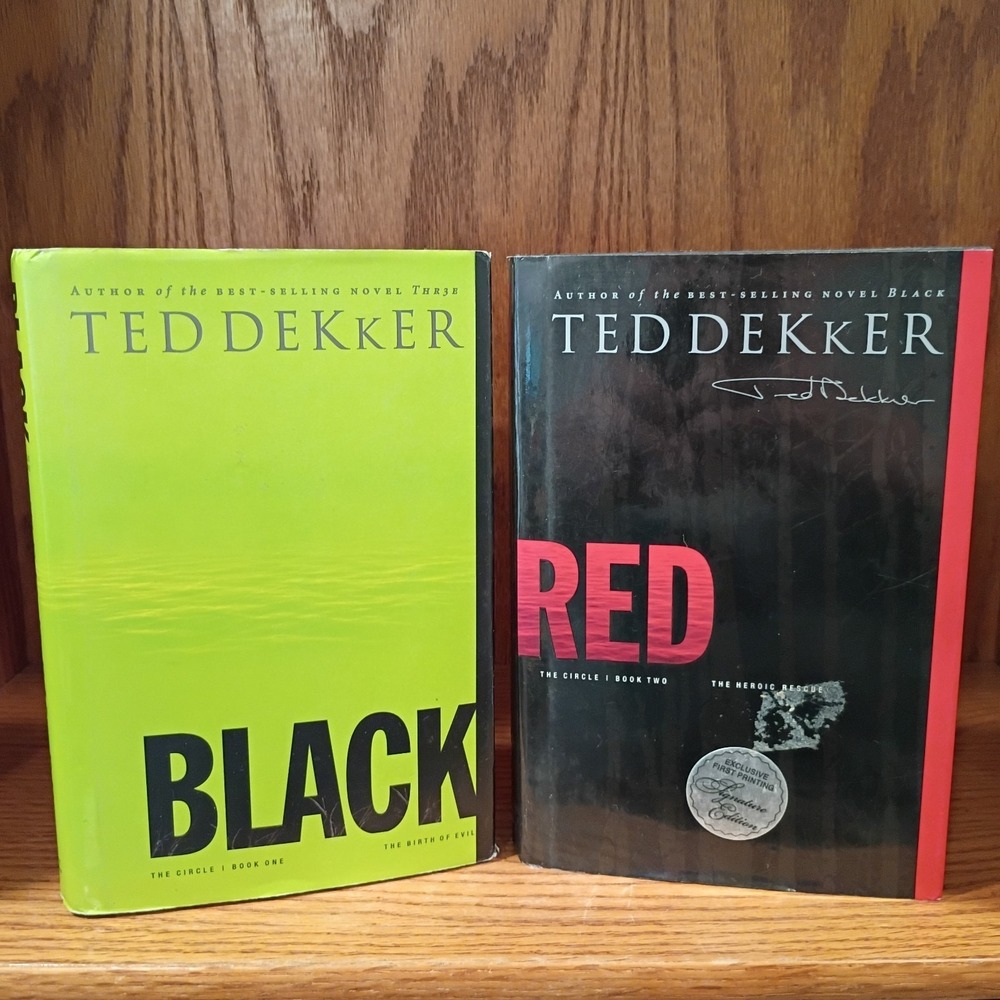 Books 1 and 2 "Black & Red" of The Circle Series by Ted Dekker Hardcovers